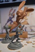 Clay models of Nick and Judy, with a larger model of Judy in the background.