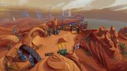 Concept art of the racing area in the play set.