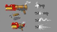 Concept art of the Dragon Firework Cannon firing