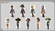 Concept art of western townspeople for The Lone Rager Play Set.