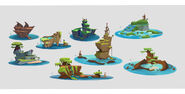 Concept art of some islands for the play set.