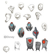 Concept art of alternate versions of omnidroids.