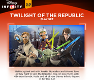 Promotional artwork for the Twilight of the Republic Play Set featuring Yoda.