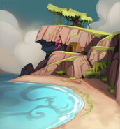 Concept art of a beach environment for the play set.