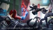 Fury and Spider-Man attacking Symbiotes.