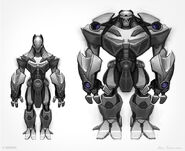 Concept art of scrapped Chitauri enemies.