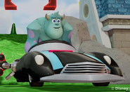 Sulley driving the Incredicar.