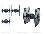 Concept art of a TIE Fighter.