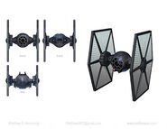 Concept art of a TIE fighter.