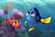 Concept art of Dory and Nemo.