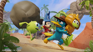 Sorcerer's Apprentice Mickey running from a Boulder