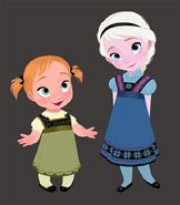 Concept art of little Anna & Elsa