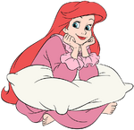 Ariel in her nightgown.