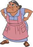 Abuelita in a crossed stance.
