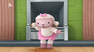 Lambie by the fireplace