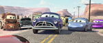 Sally hears that Lightning McQueen and Doc Hudson will race together