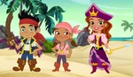 The Pirate Princess with Jake and his crew