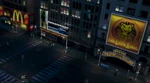 A screen of the The Lion King musical on above the theatre