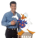 Tony Anselmo with Donald Duck in his outfit from Quack Pack.