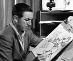 Walt drawing Mickey Mouse.