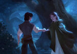 Mother Gothel confronts Flynn Rider, by Jeff Turley.