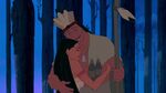 Pocahontas hugs her father when he returns back home