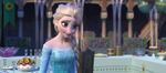 Elsa gently scolds Olaf