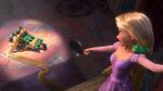 Realizing that Eugene is telling the truth, Rapunzel makes a deal with him: In exchange of taking her to see the lanterns, she will give him his satchel back.