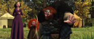 Fergus teaching young Merida archery