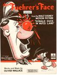 Sheet music cover of the song containing the original title of the short, Donald Duck in Nutzi Land.