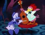 Donald with the Aracuan Bird in the Blame it On the Samba segment of Melody Time