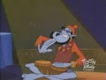 Genie as a Beatnik drummer