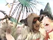 Clueless Morgan and the rest of the pirates perform I'm a Little Pirate in Muppet Sing-Alongs: Muppet Treasure Island