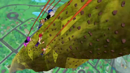 Phineas, Ferb, Isabella, Baljeet and Buford climbing the wall.