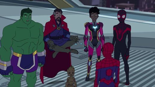 Spider-Man - 3x02 - Amazing Friends - Totally Awesome Hulk, Doctor Strange, Groot, Ironheart, Kid Arachnid and Spider-Man