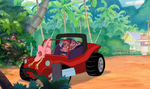 Jumba and Pleakley in the then-unmodified buggy