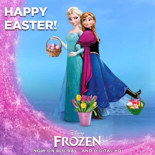 Anna and Elsa Happy Easter Poster