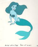 A rare and usual cel of Ariel in a whirlpool, teal form for the Battle of Ursula sequence.