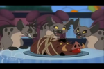 Shenzi, Banzai, and Ed about to eat Pumbaa for Thanksgiving