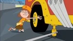 Gretchen changes a tire