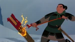 Using Mushu to light the cannon
