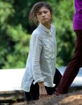 Zendaya on the set of Spider-Man: Homecoming in May 2016.