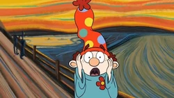 Dopey re-enacting "The Scream"