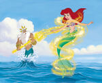 Transforming by King Triton's magic.