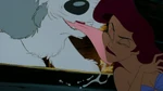Max gives Ariel a big slobbery lick on the cheek.