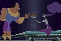 Kronk con Yzma tras convertirse en emperatriz.