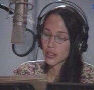 Irene Bedard behind the scenes of Pocahontas.