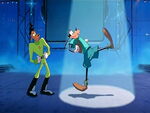 Powerline impressed by Goofy's "Perfect Cast" move.