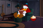 Donald reading a book