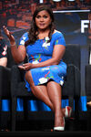 Mindy Kaling speaks at the Four Weddings and A Funeral panel at the 2019 Summer TCA Tour.